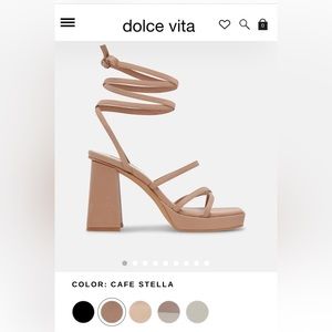 Brand new, never worn and in original box tan dolce vita heels size 8.5